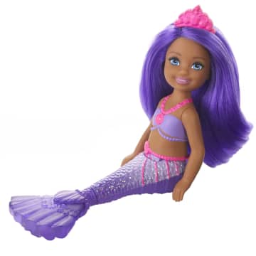 Barbie Dreamtopia Chelsea Mermaid Doll, 6.5-Inch With Purple Hair And Tail