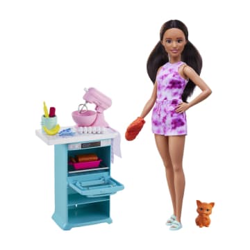 Barbie Doll And Kitchen Playset With Pet And Accessories, Gift For 3 To 7 Year Olds