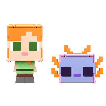 Minecraft Flippin’ Figs Alex & Axolotl Figures 2-Pack, 2-in-1 Fidget Play & Pixelated Design - Imagen 1 de 3