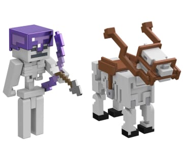 Minecraft Vanilla Figura de Brinquedo Pacote Cavalo com Armadura de Esqueleto de 3.25