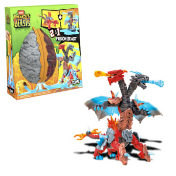 MEGA Construx Breakout Beasts 2-in-1 Fusion Beast Construction Set With 2 Buildable Figures, Slime For Kids