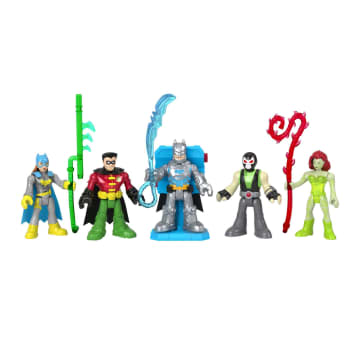 Imaginext DC Super Friends Batman Battle Multipack, 9-Piece Figure Set With Lights For Preschool Kids