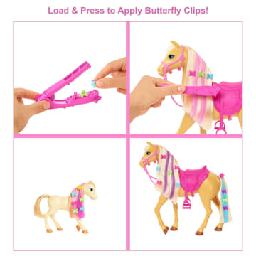 Barbie Groom 'n Care Horses Playset With Barbie Doll (Blonde 11.5-In)