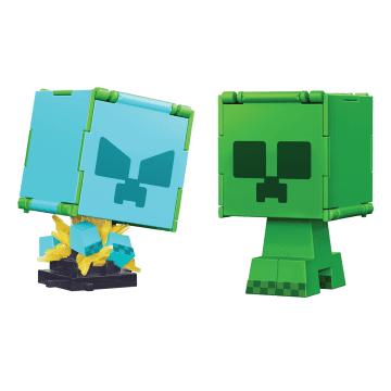 Minecraft Vanilla Figura de Brinquedo Flippin' de 3.75" Creeper + Creeper Carregado