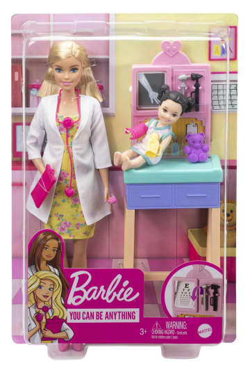 Barbie Profissões Conjunto de Brinquedo Pediatra Cabelo Loiro Com Bebê - Image 6 of 6