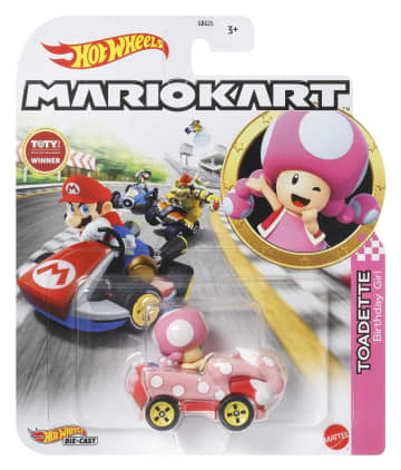 Hot Wheels Mario Kart Vehículo de Juguete Toadette Birthday Girl - Imagen 5 de 5