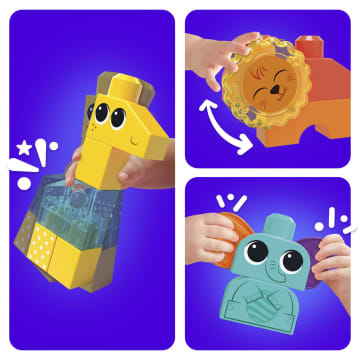 Mega Bloks Rock N Rattle Safari Sensory Building Toys For Toddlers 1-3 (15 Pcs)