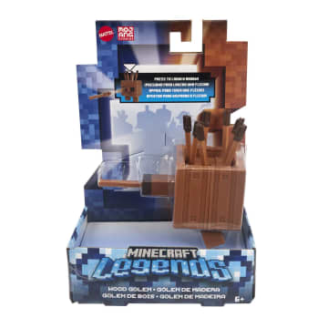 Minecraft Legends Figura de Brinquedo Fidget Golem de Madeira de 3.25"
