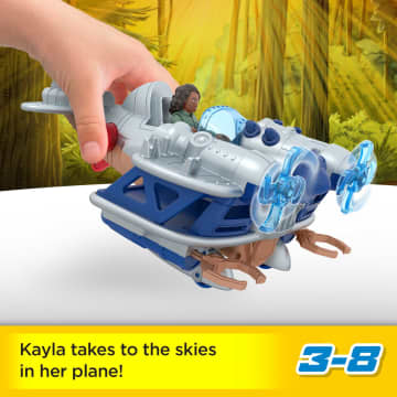 Imaginext Jurassic World Dominion Kayla Watts Figure & Toy Plane, Air Tracker, 4 Pieces - Image 2 of 6