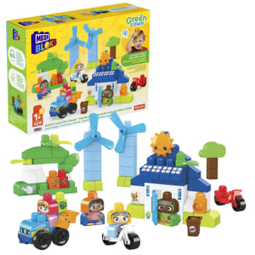 MEGA BLOKS Toy Blocks Build & Learn Eco House With 4 Figures (88 Pieces) For Toddler