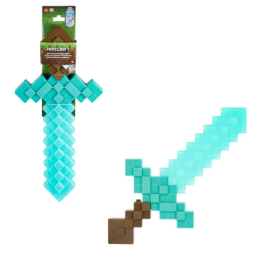 Minecraft Toys, Enchanted Diamond Sword For Role-Play, Lights & Sounds, Gift For Kids - Imagem 1 de 6