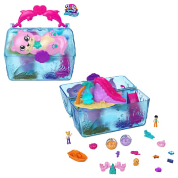 Polly Pocket Sparkle Cove Adventure Island Treasure Chest Playset With 2 Micro Dolls, 4 Animals & Accessories - Imagen 1 de 6