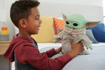 Star Wars Grogu Squeeze & Blink With Sounds Plush, Collectible Gift