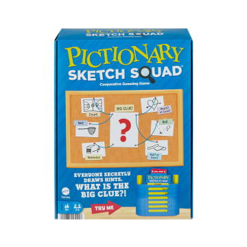 Pictionary Sketch Squad Cooperative Party Game For Adults, Teens And Game Night With Clues Case
