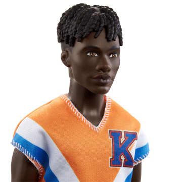 Barbie Fashionistas Ken Doll #203 With Twisted Black Hair, Sport Jersey Outfit And Accessories