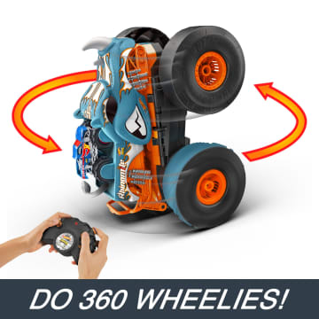 Hot Wheels Monster Trucks HW Transforming Rhinomite RC in 1:12 Scale With 1:64 Scale Toy Truck