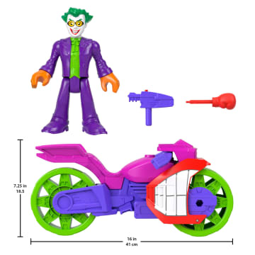 Imaginext DC Super Friends the Joker XL Figure And Laff Cycle Vehicle Set For Kids, 10-Inches - Imagen 5 de 6