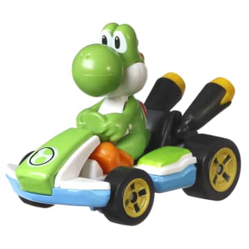 Hot Wheels Mario Kart Veículo de Brinquedo Kart Padrão Yoshi - Image 2 of 4