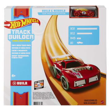 Hot Wheels Car And MEGA Track Pack With 40Ft Of Track, 43 Connectors And One 1:64 Scale Toy Car