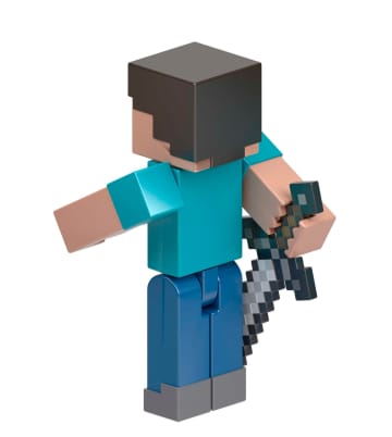 Minecraft Vanilla Figura de Brinquedo Steve com espada de ferro 3.25"