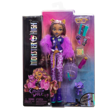 Monster High Clawdeen Wolf Fashion Doll With Pet Dog Crescent And Accessories