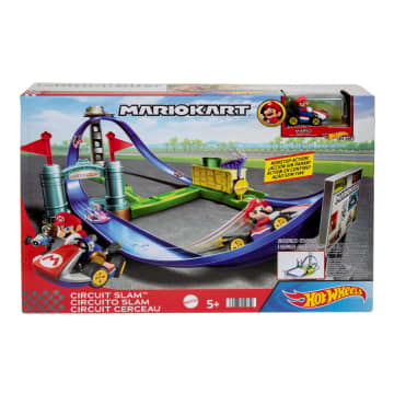 Hot Wheels Mario Kart Circuit Slam Track Set with Mario Kart