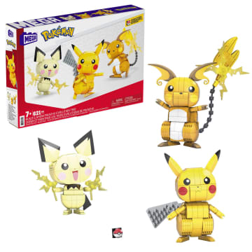 MEGA Pokémon Toys Build N Show Pikachu Evolution Trio Building Set