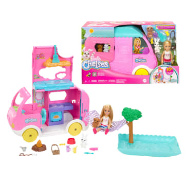 Barbie-Camping-Car 2 en 1 de Chelsea-Coffret - Imagen 1 de 6