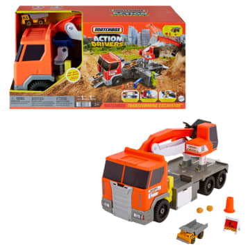 Matchbox Action Drivers Matchbox Transforming Excavator, Toy Construction Truck With 1:64 Scale Vehicle - Imagem 1 de 6