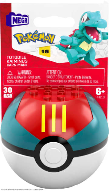 MEGA Pokémon Jogo de Construção Pokébola Colecionável do Totodile