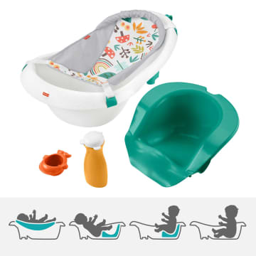 Fisher-Price 4-In-1 Sling ‘n Seat Tub Baby To Toddler Bath With 2 Toys, Whimsical Forest