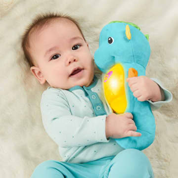 Fisher-Price Soothe & Glow Seahorse, Blue, Plush Baby Toy