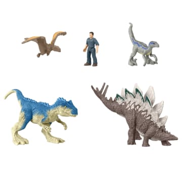 Jurassic World: Dominion Mini Figures Themed Pack Of 5 Dinosaur Toys For 3 Year Olds & Up
