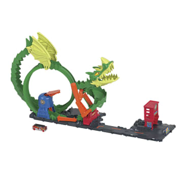 Hot Wheels City Dragon Drive Firefight Playset, With 1 Toy Car