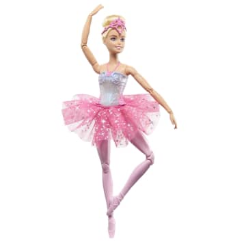 Barbie Fantasia Boneca Bailarina Luzes Brilhantes Rosa