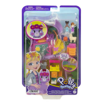 Polly Pocket Camp Adventure Llama Compact Playset With 2 Micro Dolls, 13 Accessories & 5 Features