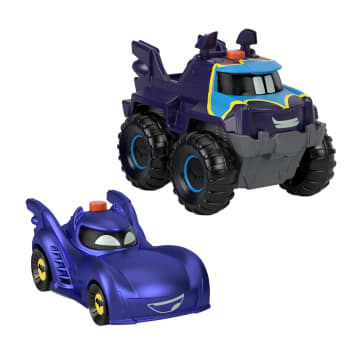 Fisher-Price DC Batwheels Light-Up 1:55 Scale Toy Cars, Bam the Batmobile & Buff, 2 Pieces - Imagem 1 de 6