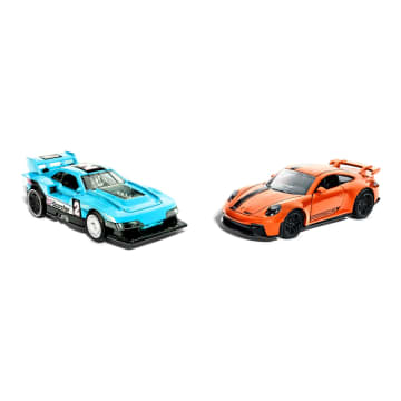 Hot Wheels Pull-Back Speeders 2 Toy Cars in 1:43 Scale, Pull Cars Backward & Release To Race - Image 3 of 6