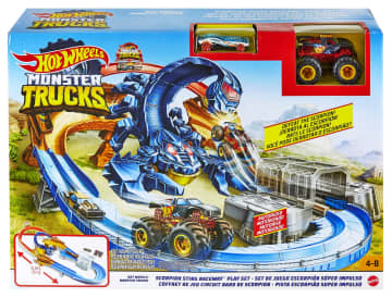 Hot Wheels Monster Truck Scorpion Sting Raceway With Motorized Launcher