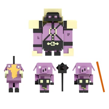Minecraft Legends NeTher invasion Pack, Set Of 4 Action Figures With Attack Action And Accessories - Imagem 1 de 6