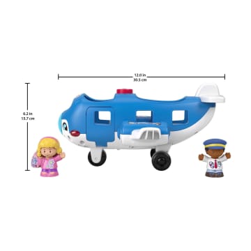 Fisher-Price Little People Airplane Toy With Lights And Sounds, 2 Figures, Toddler Toy, Ffp