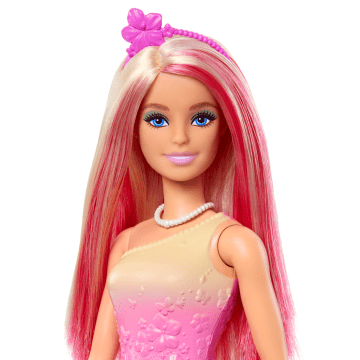 Poupée Barbie Royale Avec Cheveux Roses et Blonds, Jupe à Imprimé de Papillons et Accessoires - Imagem 2 de 6