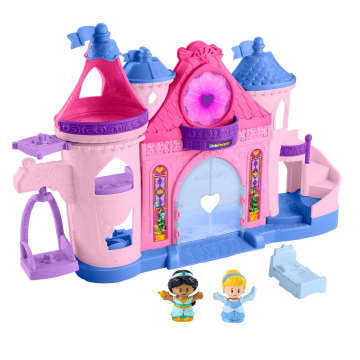 Princesses Disney-Coffret Pour Tout-Petits Little People-Château Lumières Magiques et Danse Avec 2 Figurines