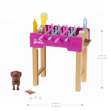 Barbie Mini Playset With Pet, Accessories And Working Foosball Table