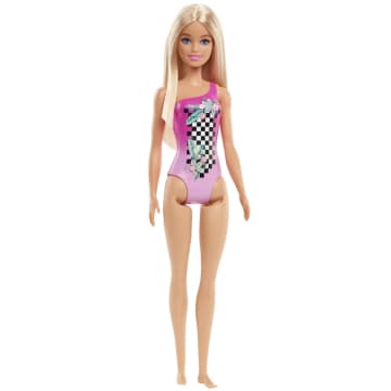 Barbie Fashion & Beauty Muñeca Traje de Baño Rosa con Cuadros