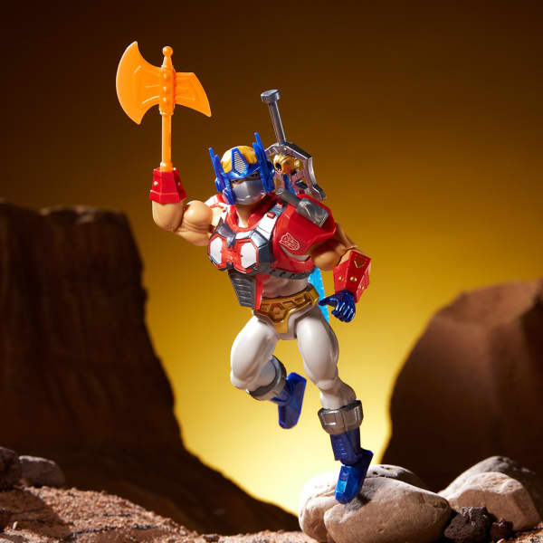 Masters of the Universe x Transformers Optimus Prime Armor He-Man Actionfigur