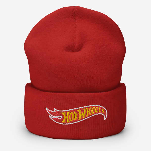 Hot Wheels Red Cuffed Beanie