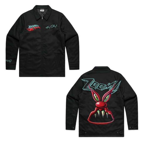 Hot Wheels x Kenny Scharf Black Embroidered Zip Front Jacket