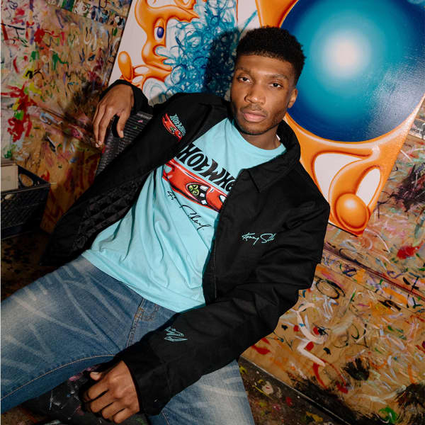 Hot Wheels x Kenny Scharf Black Embroidered Zip Front Jacket