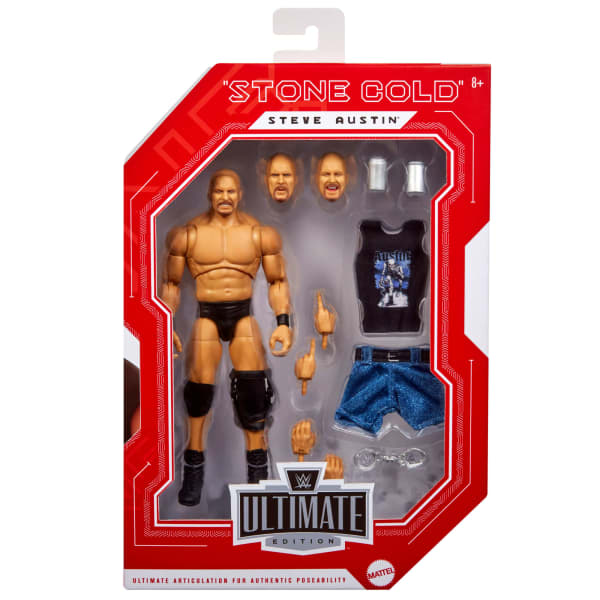 Action Figure WWE Stone Cold Steve Austin – 15,2 Cm – Con 10 Punti Di Articolazione E Tecnologia TrueFX